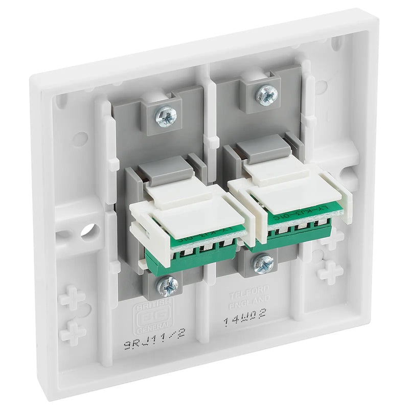 BG Electrical 900 Series - Double, RJ11 telephone socket (screw)