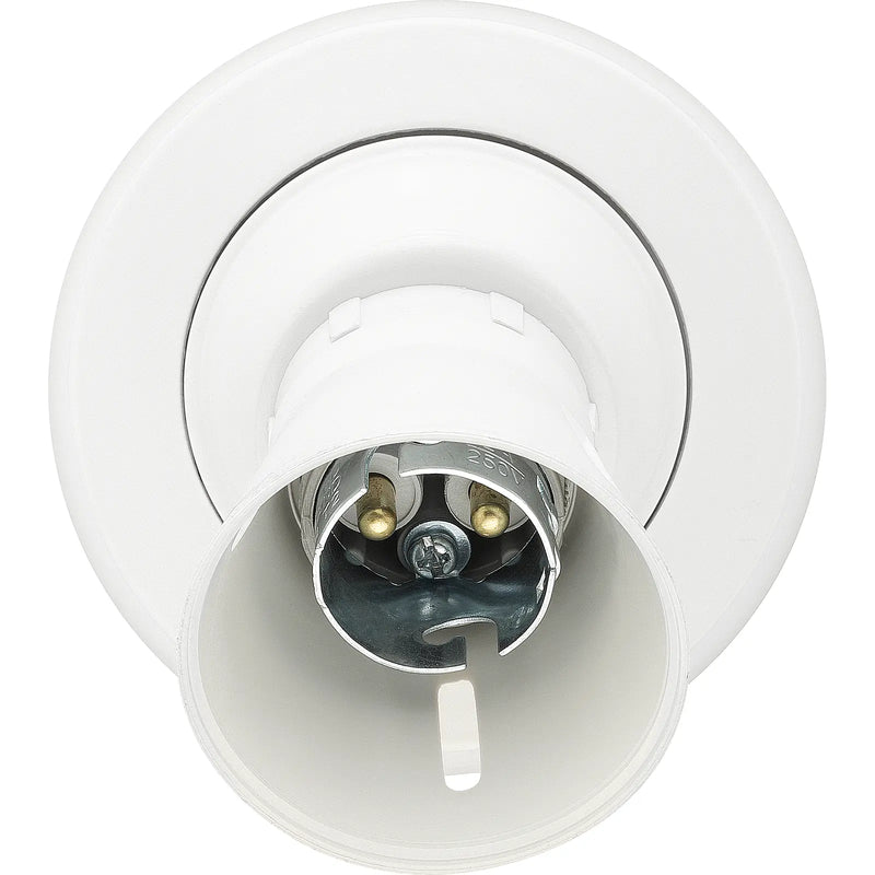 BG Electrical Ceiling Accessories - Enclosed, Angled, 2 terminal body, 3 terminals and earth in base, PVC tails, HO skirt