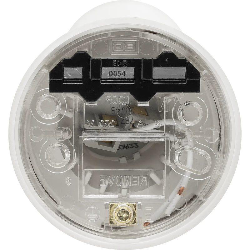 BG Electrical Ceiling Accessories - Enclosed, Angled, 2 terminal body, 3 terminals and earth in base, PVC tails, HO skirt