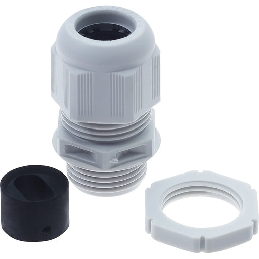 BG Electrical Contractor - Grey plastic gland kit, 2.5- 4mm flat cable, cable insert and locknut