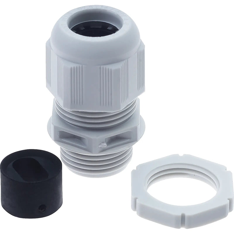 BG Electrical Contractor - Grey plastic gland kit, 2.5- 4mm flat cable, cable insert and locknut