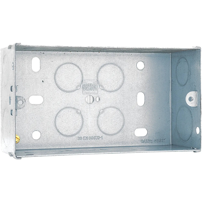 BG Electrical Contractor - Steel Knockout Box, Double, 47mm