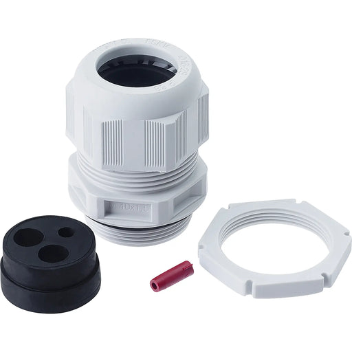 BG Electrical Contractor - Grey plastic tails kit, multiple inserts, locknut and blanking insert