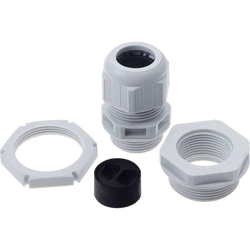 BG Electrical Contractor - Grey plastic gland kit, 2 x 2.5mm flat cable, cable insert, locknut and adaptor