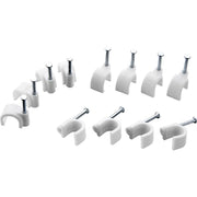 BG Electrical Contractor - Round cable clips, white, 7mm, 50pk