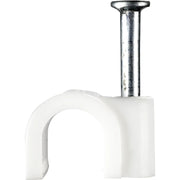 BG Electrical Contractor - Round cable clips, white, 7mm, 50pk