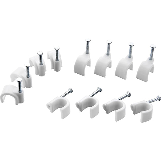 BG Electrical Contractor - Round cable clips, white, 5mm, 50pk