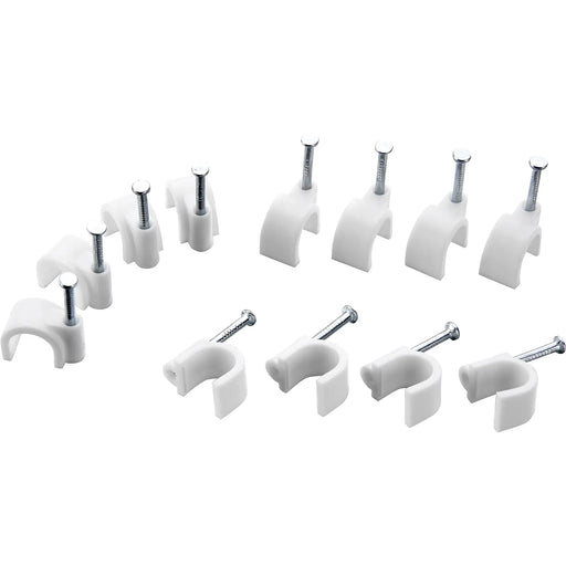 BG Electrical Contractor - Round cable clips, white, 8mm, 50pk