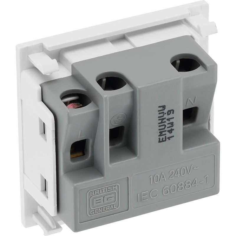 BG Electrical Euro Module - Universal unswitched socket