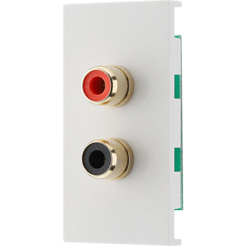BG Electrical Euro Module - RCA x 2 outlet