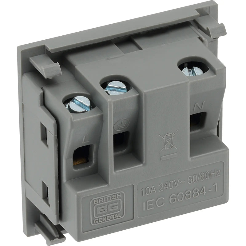 BG Electrical Euro Module - Universal unswitched socket