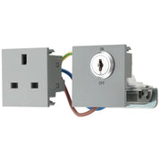 BG Electrical Euro Module - 13A double pole, key controlled socket
