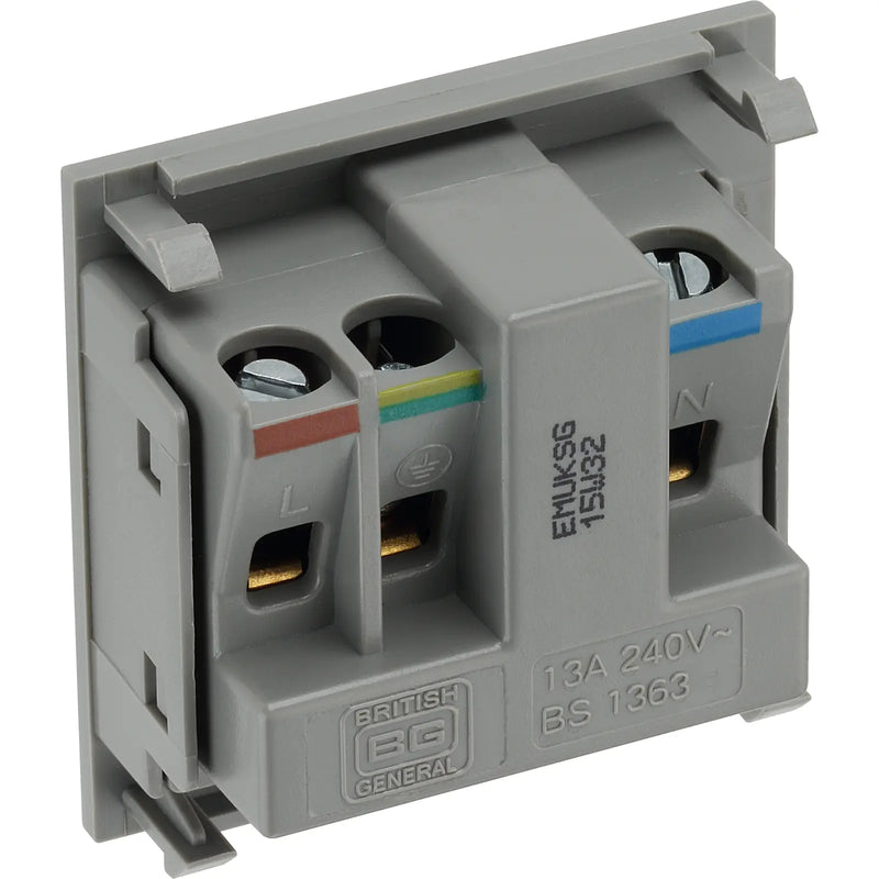 BG Electrical Euro Module - 13A (UK) unswitched socket