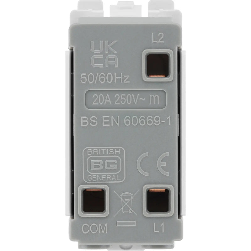 BG Electrical Grid - 2 way, retractive, printed PRESS, centre off