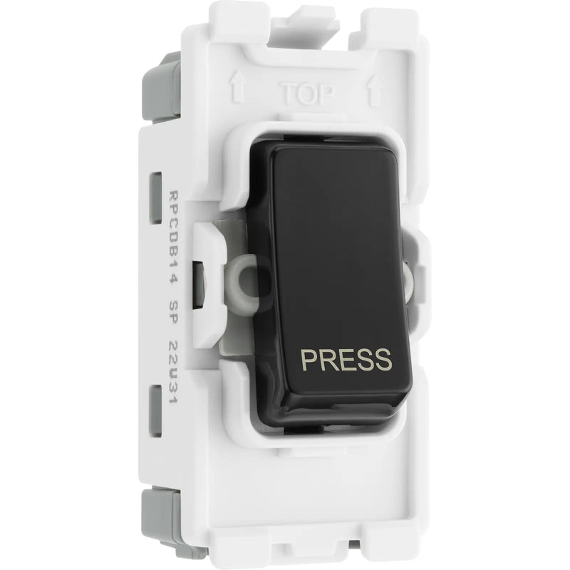 BG Electrical Grid - 1 way, retractive, printed PRESS (EVOLVE BLACK)