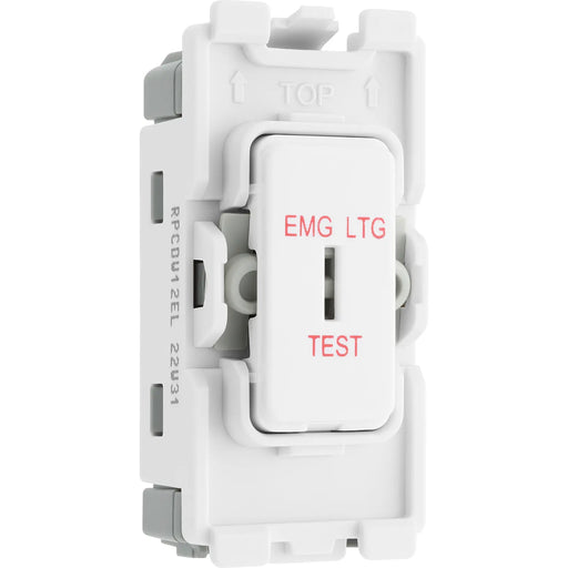 BG Electrical Grid - 2 way, single pole, printed EMG LTG TEST (EVOLVE WHITE)