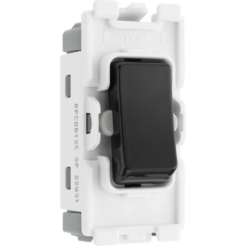 BG Electrical Grid - 2 way, single pole, centre off (EVOLVE BLACK)