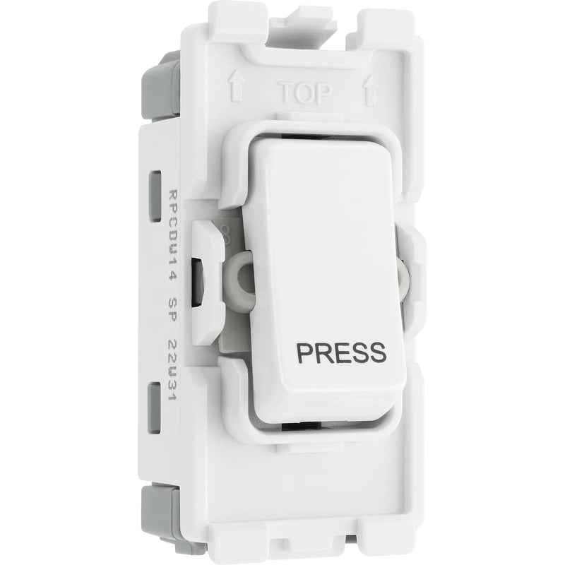 BG Electrical Grid - 1 way, retractive, printed PRESS (EVOLVE WHITE)