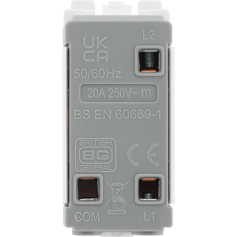 BG Electrical Grid - 2 way, single pole, centre off (EVOLVE WHITE)