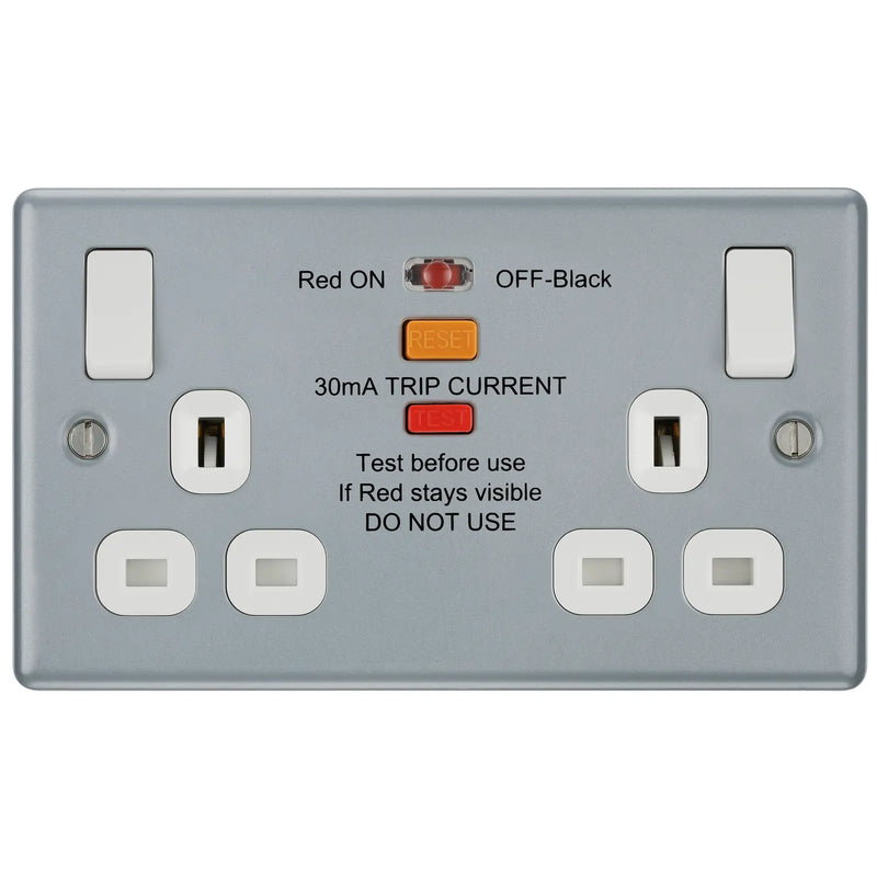 BG Electrical Metal Clad - Double switched, with integrated Type A RCD