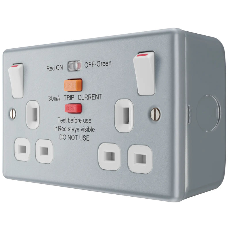 BG Electrical Metal Clad - Double switched, with integrated Type A RCD