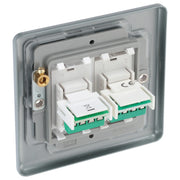 BG Electrical Metal Clad - Double, RJ45 telephone socket