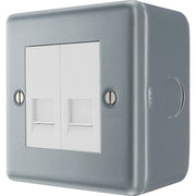 BG Electrical Metal Clad - Double, telephone socket, master