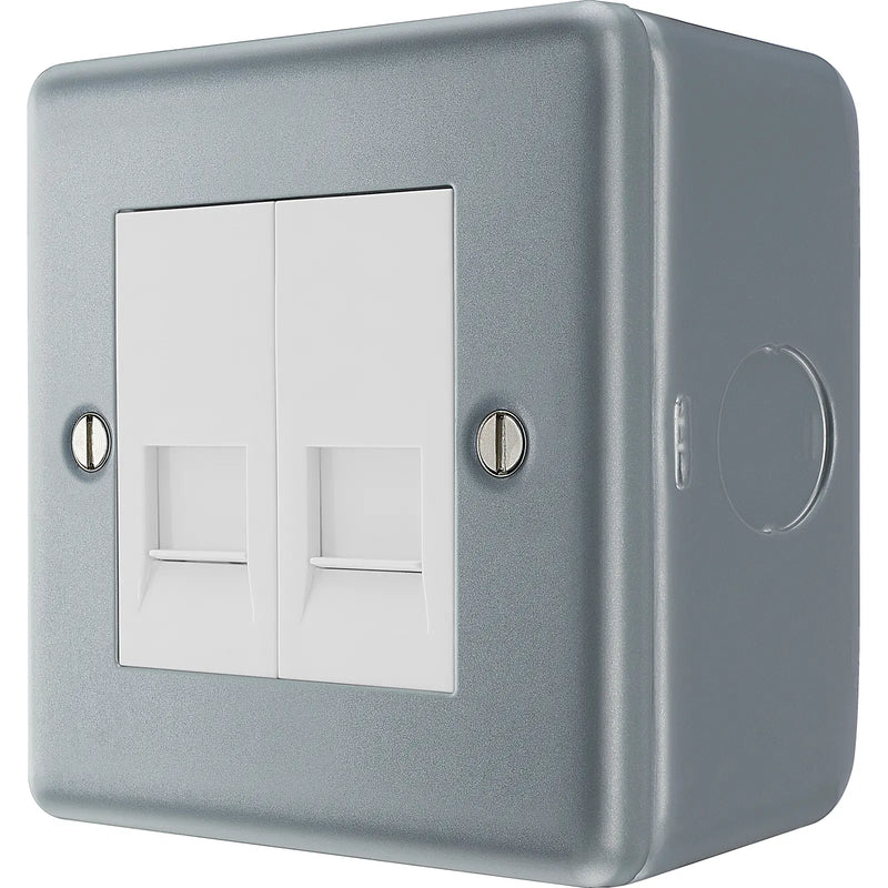BG Electrical Metal Clad - Double, telephone socket, master