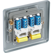 BG Electrical Metal Clad - Double, telephone socket, master