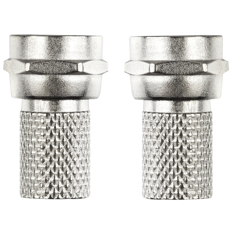 Ross Cable Accessories - Satellite F-Sat cable plugs (2 pack, nickel)