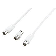 Ross Cable Accessories - Coaxial aerial cable with coupler (1.5m, white)