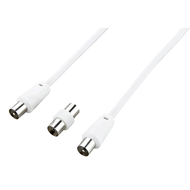 Ross Cable Accessories - Coaxial aerial cable with coupler (1.5m, white)
