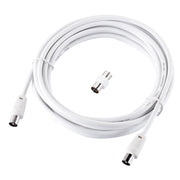 Ross Cable Accessories - Coaxial aerial cable with coupler (5m, white)