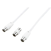 Ross Cable Accessories - Coaxial aerial cable with coupler (5m, white)