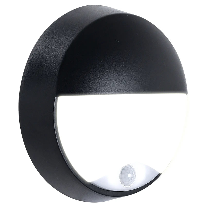 Luceco Ext Residential - Exterior residential bulkhead eyelid 400lumens with white or black bezel + PIR