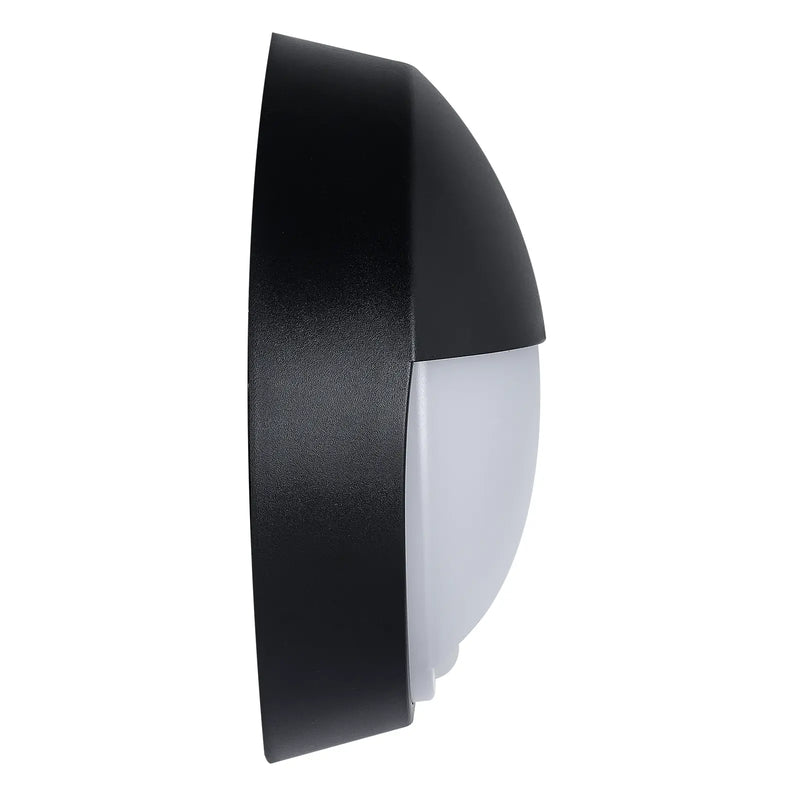 Luceco Ext Residential - Exterior residential bulkhead eyelid 400lumens with white or black bezel + PIR