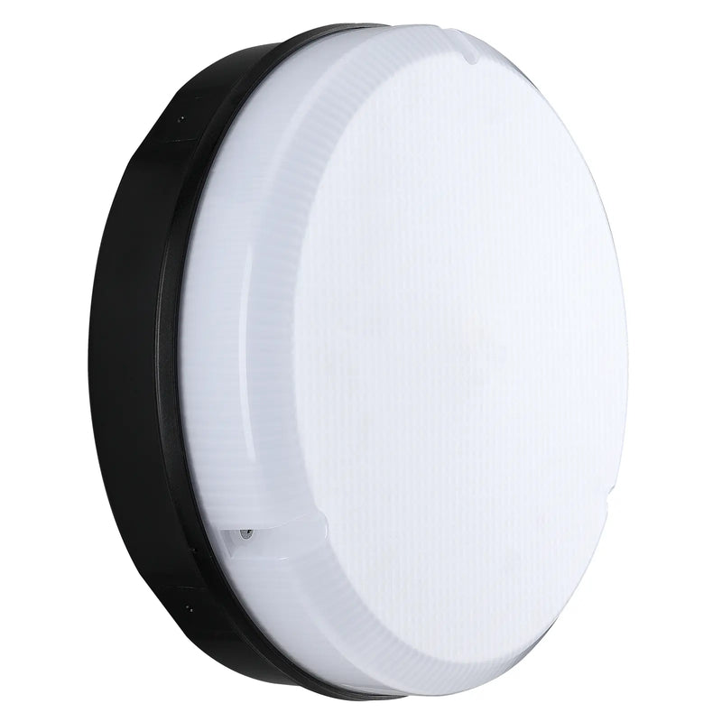 Luceco Mosi bulkhead round black 1150 lumens fixed output driver and emergency