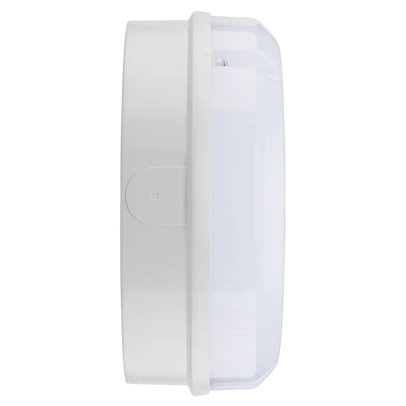 Luceco Mosi bulkhead round white 1150 lumens fixed output driver with emergency and microwave sensor
