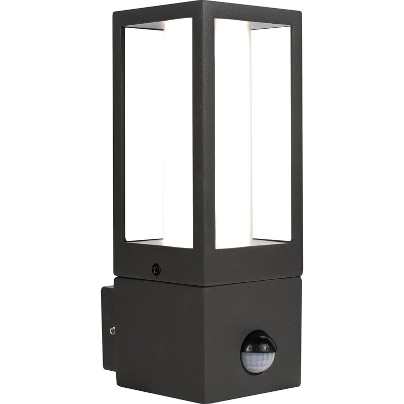Luceco Azurar Coach Lantern - Exterior Decorative GU10 Lanten with PIR motion Sensor IP54 - Lamp not included - Slate Grey