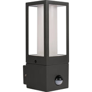 Luceco Azurar Coach Lantern - Exterior Decorative GU10 Lanten with PIR motion Sensor IP54 - Lamp not included - Slate Grey