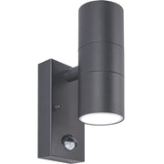 Luceco Azurar Wall Light - Exterior decorative up / down wall light GU10 with PIR finished in slate grey
