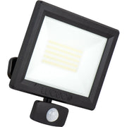 Luceco Essence Floodlight with ball joint 50W black 4000k colour temp with PIR - Pack of 1