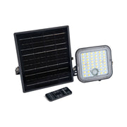 Luceco Mensa - Mensa Decorative Outdoor Solar Security Floodlight with PIR Motion Sensor and Remote Control, Colour Change (CCT), LED Exterior Lighting, Black, 10W, 1500lm, 3000K & 4000K