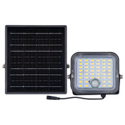 Luceco Mensa - Mensa Decorative Outdoor Solar Security Floodlight with PIR Motion Sensor and Remote Control, Colour Change (CCT), LED Exterior Lighting, Black, 10W, 1500lm, 3000K & 4000K