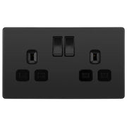BG Electrical Evolve Black Chrome - Double, switched, single pole