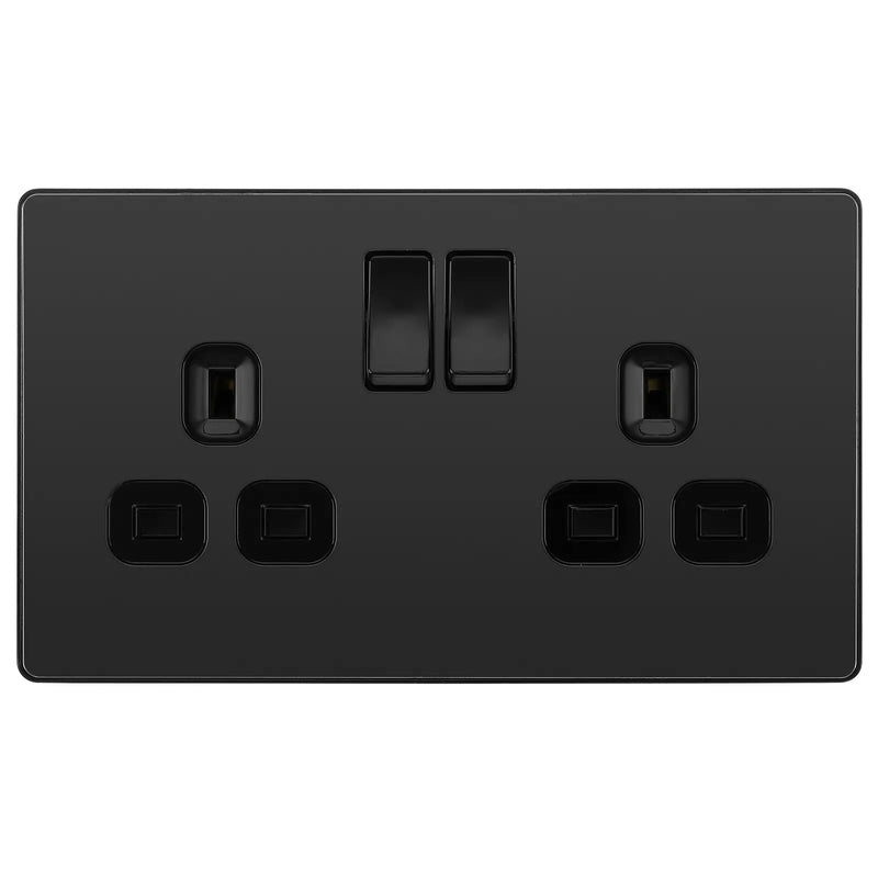BG Electrical Evolve Black Chrome - Double, switched, single pole