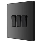 BG Electrical Evolve Black Chrome - Triple, 2 way switch