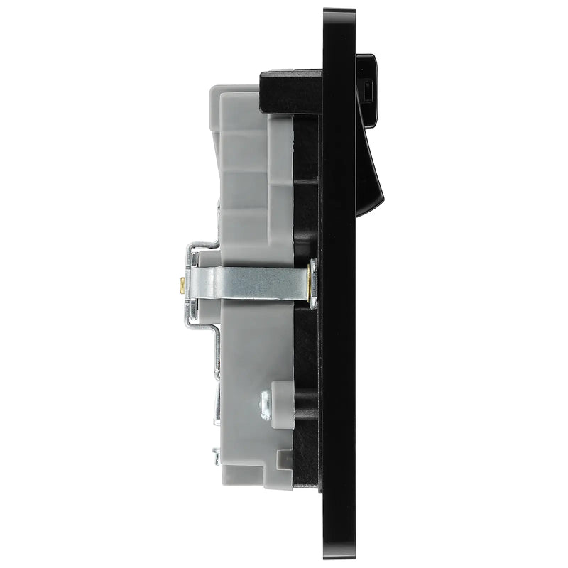 BG Electrical Evolve Black Chrome - Double, switched, single pole, WiFi Extender + USB A