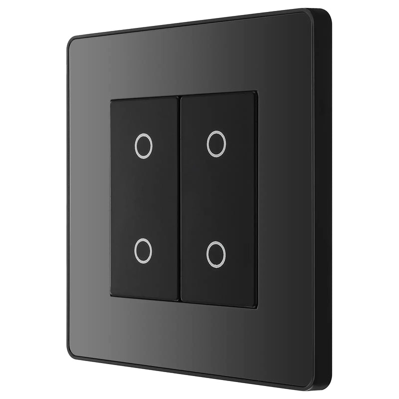 BG Electrical Evolve Black Chrome - Double, 2 way touch, 200W, secondary