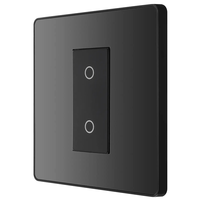 BG Electrical Evolve Black Chrome - Single, 2 way touch, 200W, secondary